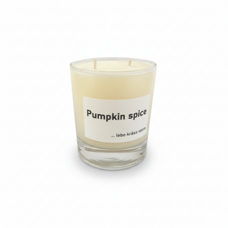 Ručne odlievaná sójová sviečka Pumpkin spice v sklenenej nádobe