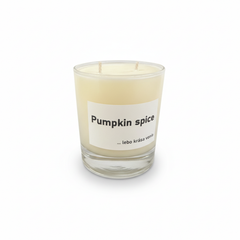 Ručne odlievaná sójová sviečka Pumpkin spice v sklenenej nádobe